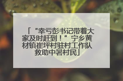 “幸亏彭书记带着大家及时赶到！”宁乡黄材镇崔坪村驻村工作队救助中暑村民